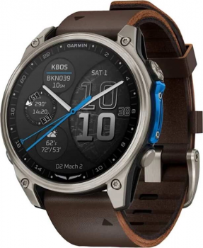 Часы Garmin D2 Mach 2 - 47 mm Titanium/Oxford Brown Leather