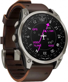Часы Garmin D2 Mach 2 - 47 mm Titanium/Oxford Brown Leather