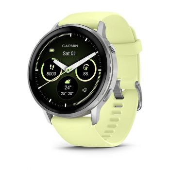 Часы Garmin Venu 4 45mm Silver Citron Green 