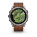 Часы Garmin Fenix 8 - 51 mm AMOLED Sapphire Titanium / Chestnut Leather Band