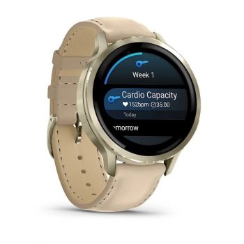 Часы Garmin Venu 4 41mm Lunar Gold Leather