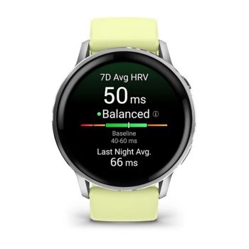 Часы Garmin Venu 4 45mm Silver Citron Green 