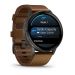 Часы Garmin Venu 4 45mm Slate Black Leather Brown