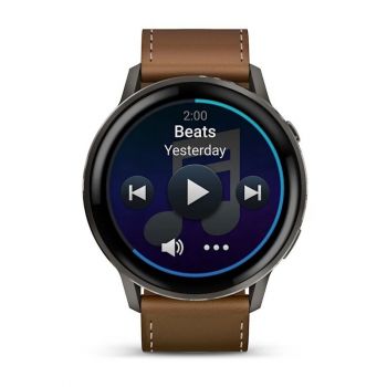 Часы Garmin Venu 4 45mm Slate Black Leather Brown