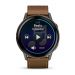 Часы Garmin Venu 4 45mm Slate Black Leather Brown