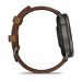 Часы Garmin Venu 4 45mm Slate Black Leather Brown
