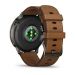 Часы Garmin Venu 4 45mm Slate Black Leather Brown